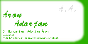 aron adorjan business card
